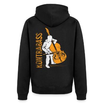 Cadeau de musicien contrebasse - Veste à capuche bio Premium Unisexe - noir - Dos - Nico (187cm)