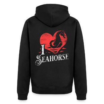 Seahorse gift - Unisex Premium Organic Zip Hoodie - black - Back - Nico (187cm)