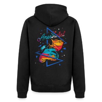 Anesthesiologist polygon gift - Unisex Premium Organic Zip Hoodie - black - Back - Nico (187cm)