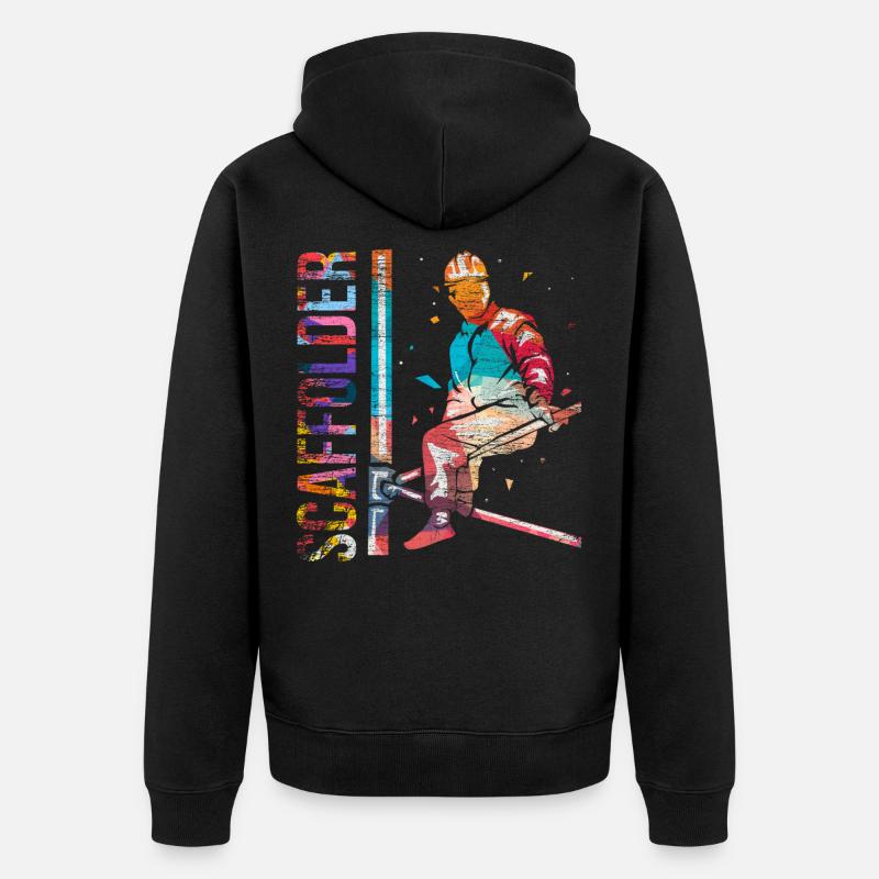 Gerüstbauer Polygon Geschenk - Unisex Premium Bio Zip Hoodie - Schwarz