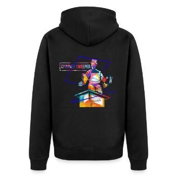 Chimney sweep polygon gift - Unisex Premium Organic Zip Hoodie - black - Back - Nico (187cm)