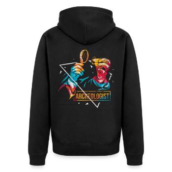 Archaeologist polygon gift - Unisex Premium Organic Zip Hoodie - black - Back - Nico (187cm)