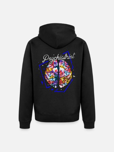 Regalo poligono psichiatra - Felpa con cappuccio ecologica premium unisex - nero
