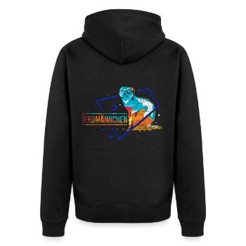 Meerkat polygon gift - Unisex Premium Organic Zip Hoodie - black - Back - Nico (187cm)