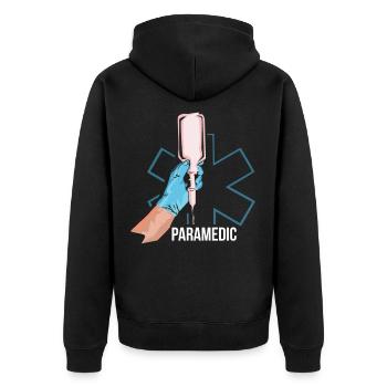 Emergency medic paramedic gift - Unisex Premium Organic Zip Hoodie - black - Back - Nico (187cm)