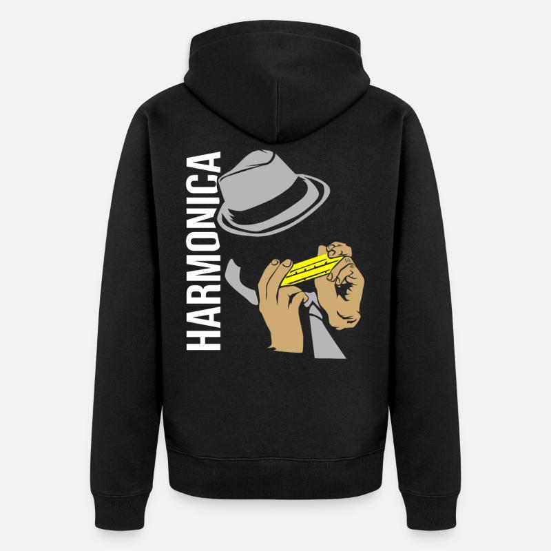 harmonica - Veste à capuche bio Premium Unisexe - noir