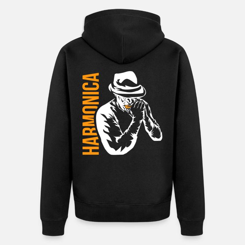harmonica - Veste à capuche bio Premium Unisexe - noir