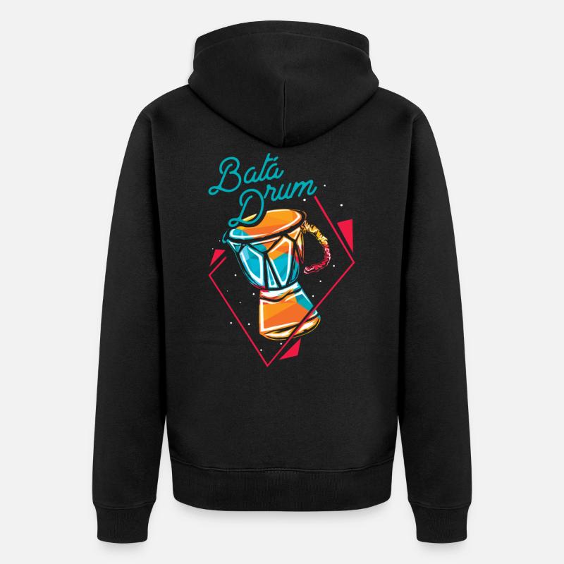 Polygone de tambour de Bata - Veste à capuche bio Premium Unisexe - noir