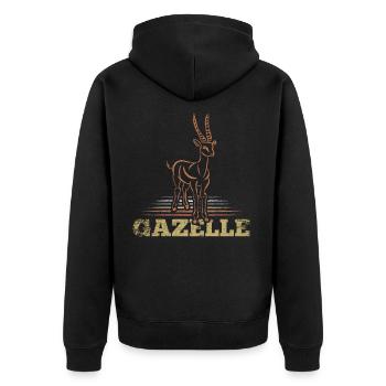Antilope gazelle - Veste à capuche bio Premium Unisexe - noir - Dos - Nico (187cm)
