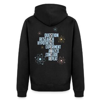 Science Atoms Physics Nerd - Veste à capuche bio Premium Unisexe - noir - Dos - Nico (187cm)