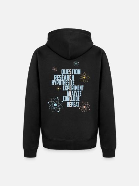 Science Atoms Physics Nerd - Unisex Premium Organic Zip Hoodie - black