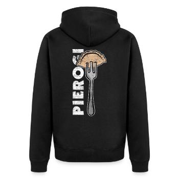 Pierogi gift - Unisex Premium Organic Zip Hoodie - black - Back - Nico (187cm)