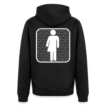 Diversity Symbol (w) - Unisex Premium Bio Zip Hoodie - Schwarz - Hinten - Nico (187cm)
