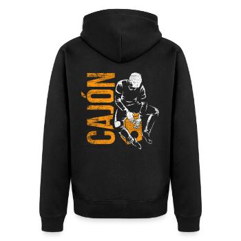 cajón - Unisex Premium Organic Zip Hoodie - black - Back - Nico (187cm)