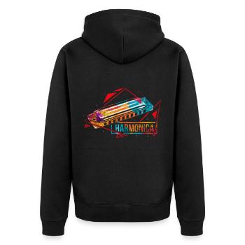 harmonica - Veste à capuche bio Premium Unisexe - noir - Dos - Nico (187cm)