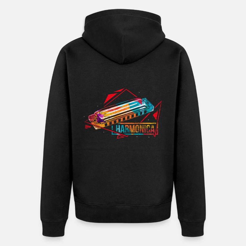 harmonica - Veste à capuche bio Premium Unisexe - noir