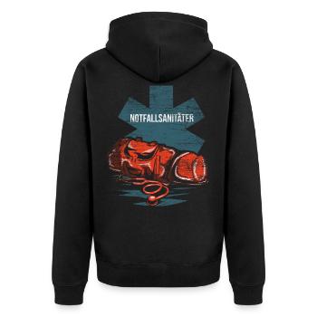 Notfallsanitäter Rettungssanitäter Geschenk - Unisex Premium Bio Zip Hoodie - Schwarz - Hinten - Nico (187cm)