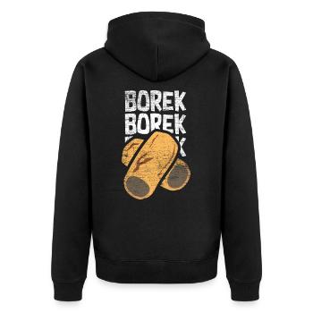 Borek gift - Unisex Premium Organic Zip Hoodie - black - Back - Nico (187cm)