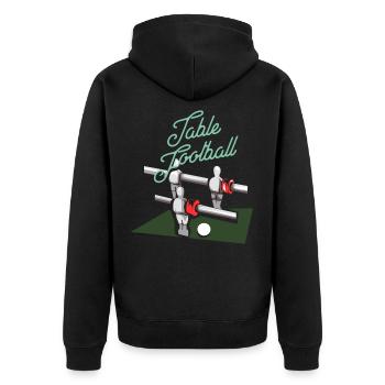 table football - Unisex Premium Organic Zip Hoodie - black - Back - Nico (187cm)