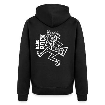 Hard rock - Unisex Premium Organic Zip Hoodie - black - Back - Nico (187cm)