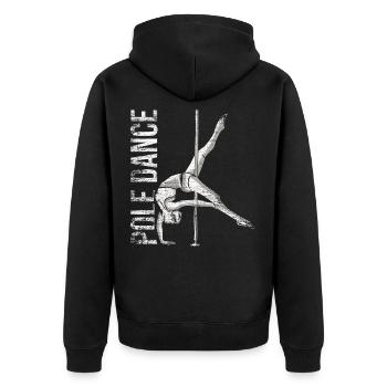 Pole Dancer Geschenk - Unisex Premium Bio Zip Hoodie - Schwarz - Hinten - Nico (187cm)