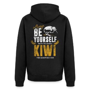 Cadeau kiwi - Veste à capuche bio Premium Unisexe - noir - Dos - Nico (187cm)