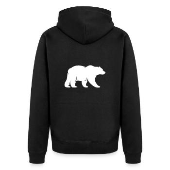Bär Wildnis Wald Natur Tier zoo - Unisex Premium Bio Zip Hoodie - Schwarz - Hinten - Nico (187cm)
