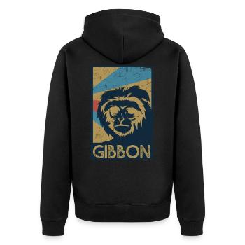 Gibbon - Unisex Premium Bio Zip Hoodie - Schwarz - Hinten - Nico (187cm)