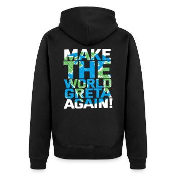 Make the World Greta again! - Veste à capuche bio Premium Unisexe - noir - Dos - Nico (187cm)