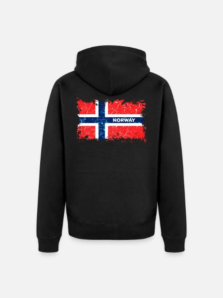 Norway flag - Unisex Premium Organic Zip Hoodie - black