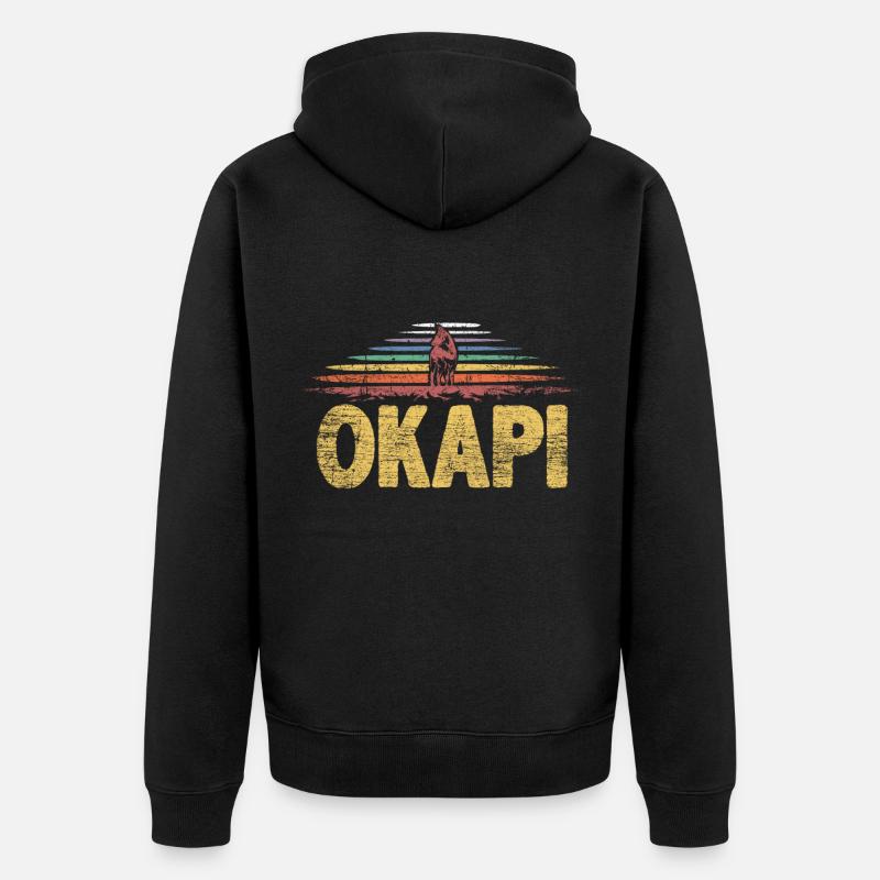 Okapi Geschenk - Unisex Premium Bio Zip Hoodie - Schwarz