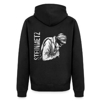 Stonemason gift - Unisex Premium Organic Zip Hoodie - black - Back - Nico (187cm)