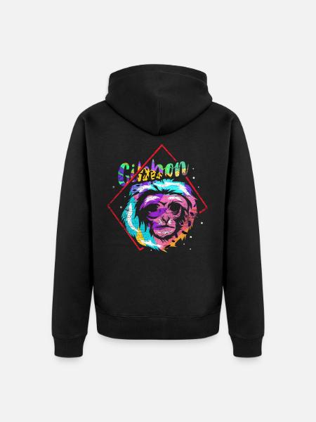 Cadeau Gibbon - Veste à capuche bio Premium Unisexe - noir