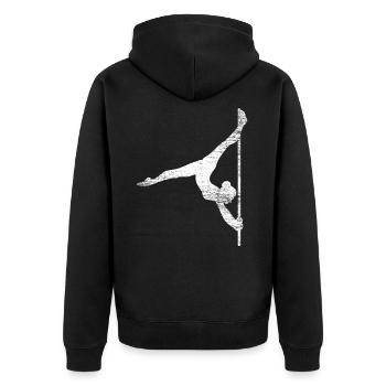 Pole Dance - Unisex Premium Bio Zip Hoodie - Schwarz - Hinten - Nico (187cm)