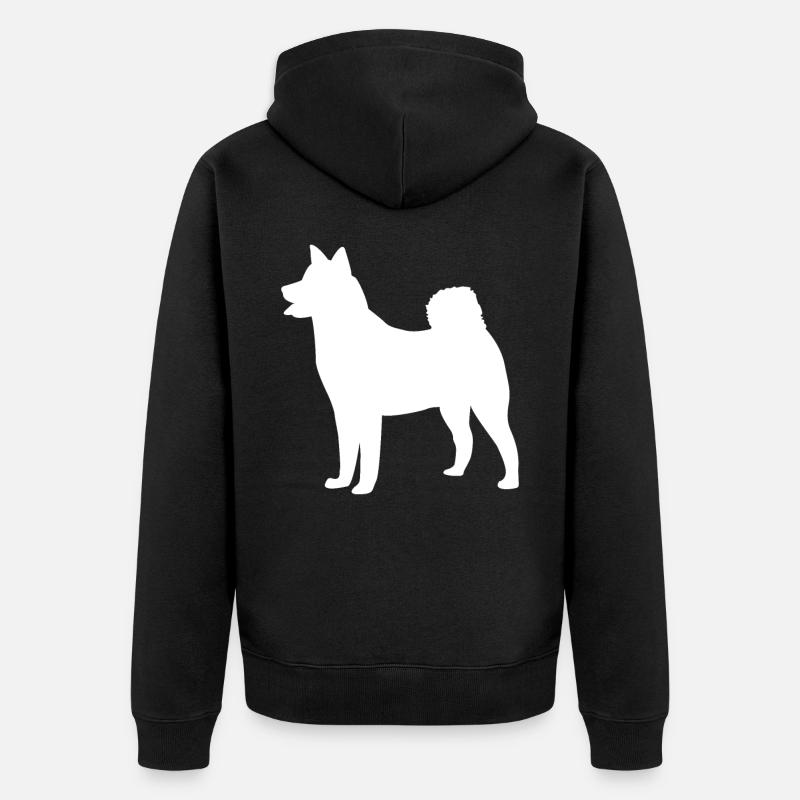 Chiens silhouette Husky - Veste à capuche bio Premium Unisexe - noir