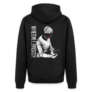 Beautician gift - Unisex Premium Organic Zip Hoodie - black - Back - Nico (187cm)