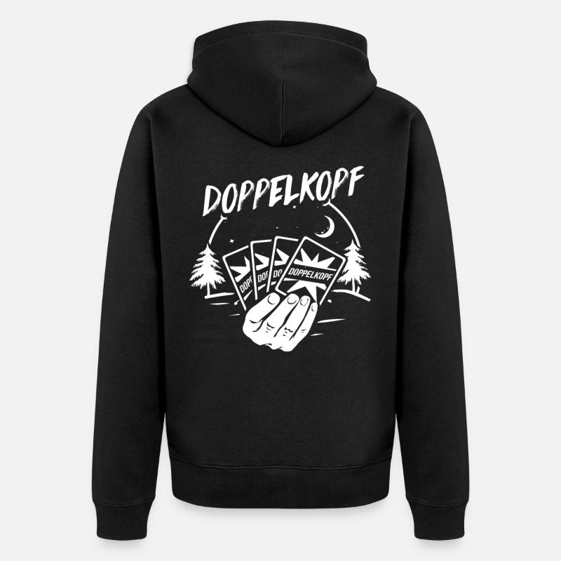 Doppelkopf Geschenk - Unisex Premium Bio Zip Hoodie - Schwarz
