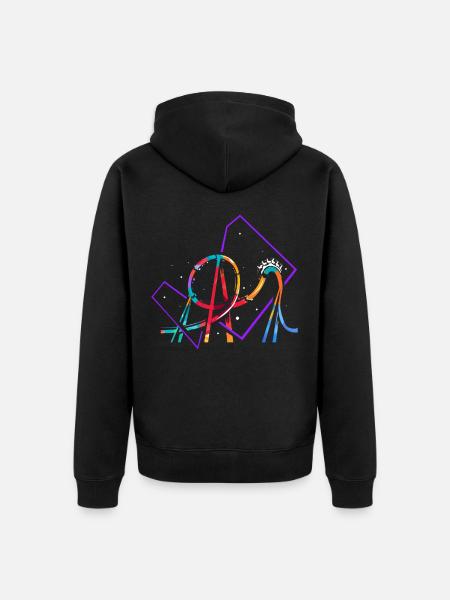 Roller coaster polygon - Unisex Premium Organic Zip Hoodie - black