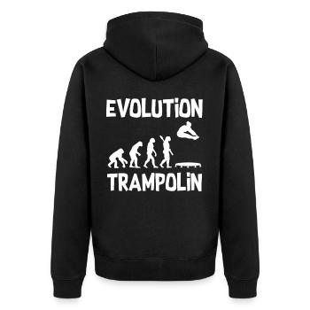 Trampolin Entwicklung - Unisex Premium Bio Zip Hoodie - Schwarz - Hinten - Nico (187cm)
