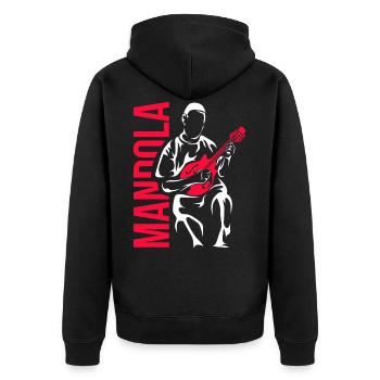 Mandola gift - Unisex Premium Organic Zip Hoodie - black - Back - Nico (187cm)