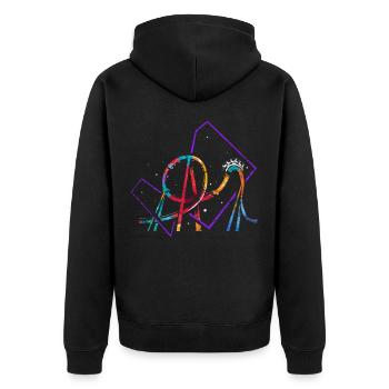 Cadeau de polygone de montagnes russes - Veste à capuche bio Premium Unisexe - noir - Dos - Nico (187cm)