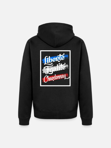 Liberte Egalite Chardonnay - Unisex Premium Organic Zip Hoodie - black