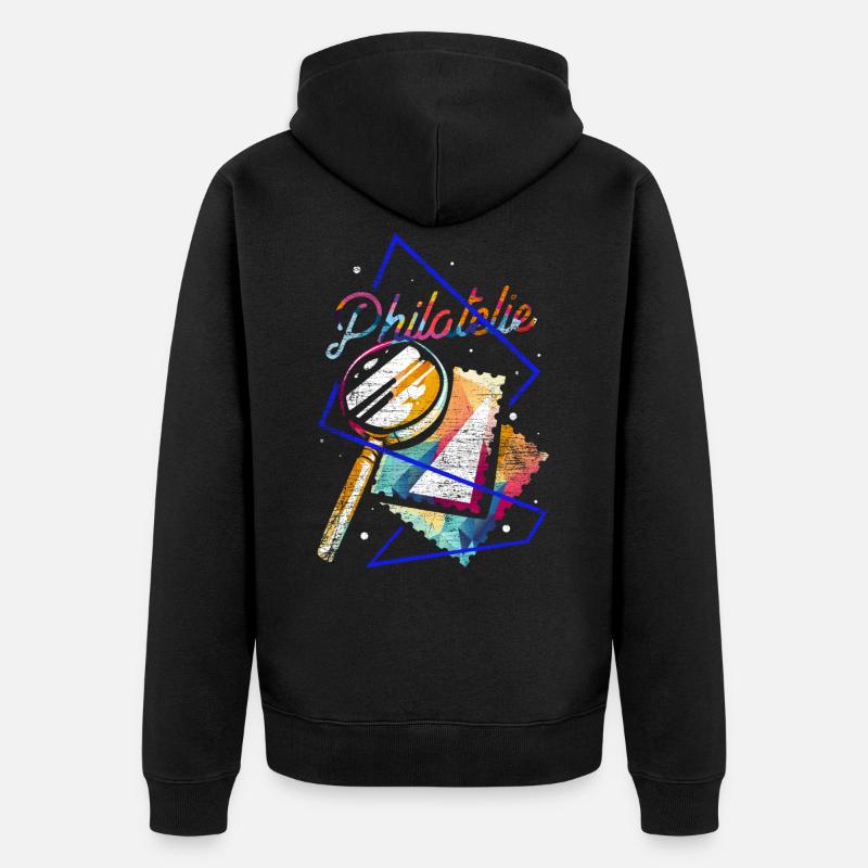 Philatélie cadeau polygone - Veste à capuche bio Premium Unisexe - noir