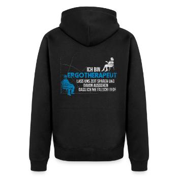 Cadeau d'ergothérapeute - Veste à capuche bio Premium Unisexe - noir - Dos - Nico (187cm)