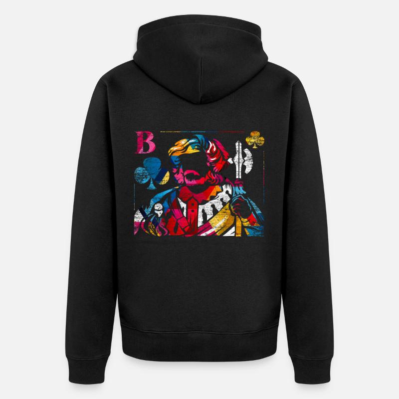 Doppelkopf Polygon Geschenk - Veste à capuche bio Premium Unisexe - noir