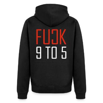 FUCK 9 TO 5 Hustler Entrepreneuer Entrepreneur - Veste à capuche bio Premium Unisexe - noir - Dos - Nico (187cm)