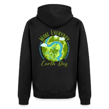 Green Earth Environmental Protection Environmental Change Eco Shirt - Unisex Premium Organic Zip Hoodie - black - Back - Nico (187cm)