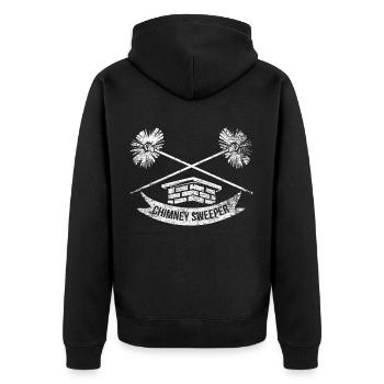 Chimney Sweep Gift - Unisex Premium Organic Zip Hoodie - black - Back - Nico (187cm)