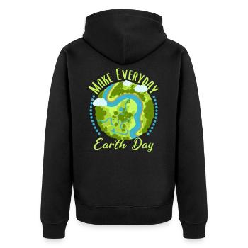 Rendre notre terre verte à nouveau - Veste à capuche bio Premium Unisexe - noir - Dos - Nico (187cm)