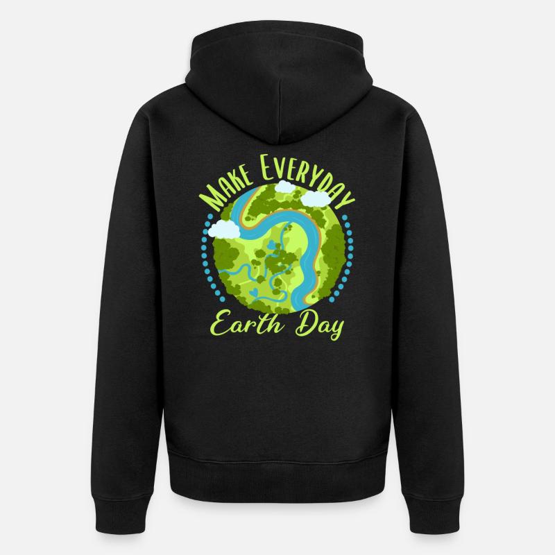 Make our Earth green again - Unisex Premium Bio Zip Hoodie - Schwarz